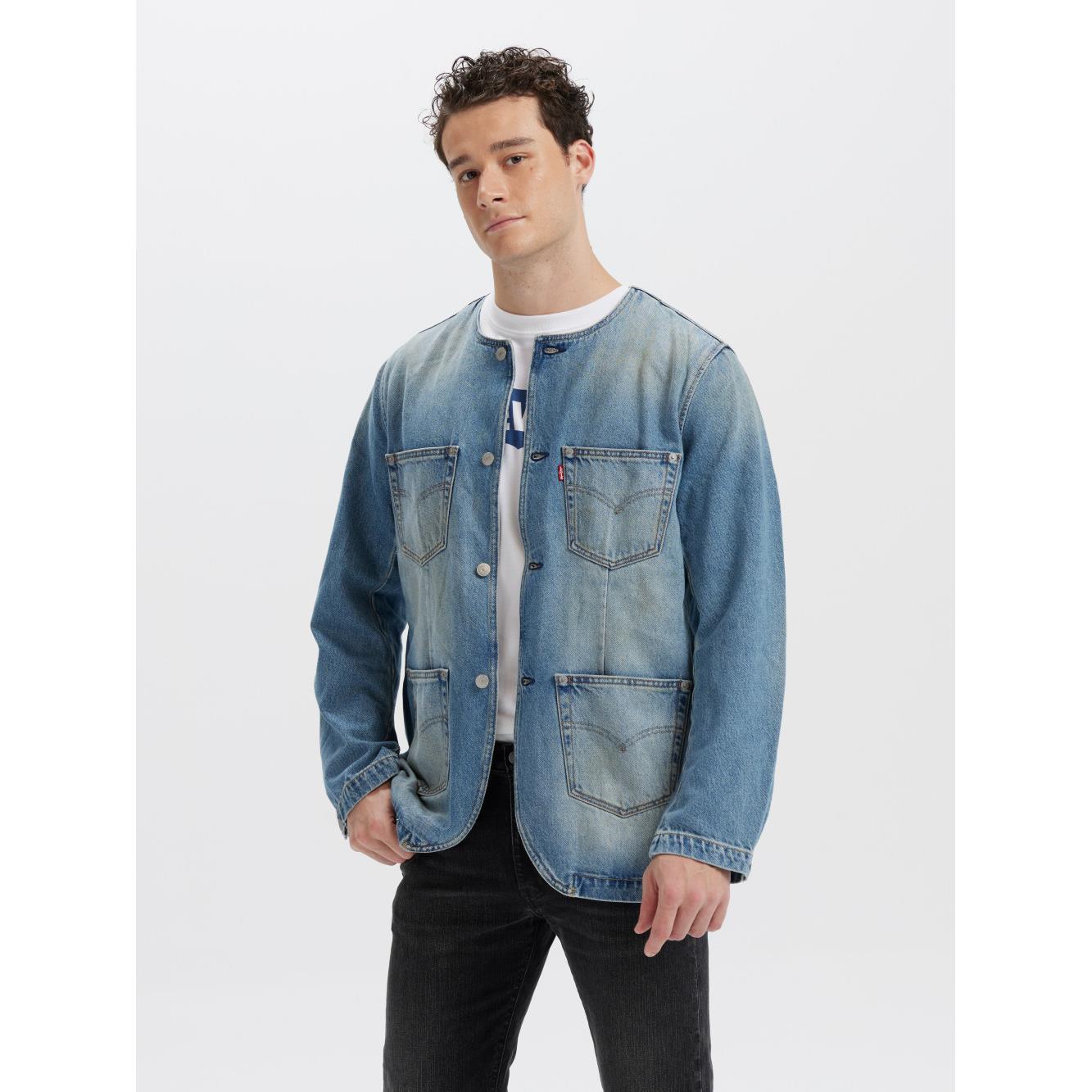 Levi’s® Workwear 工裝系列 男款 丹寧工裝外套 無領外套 人氣新品
