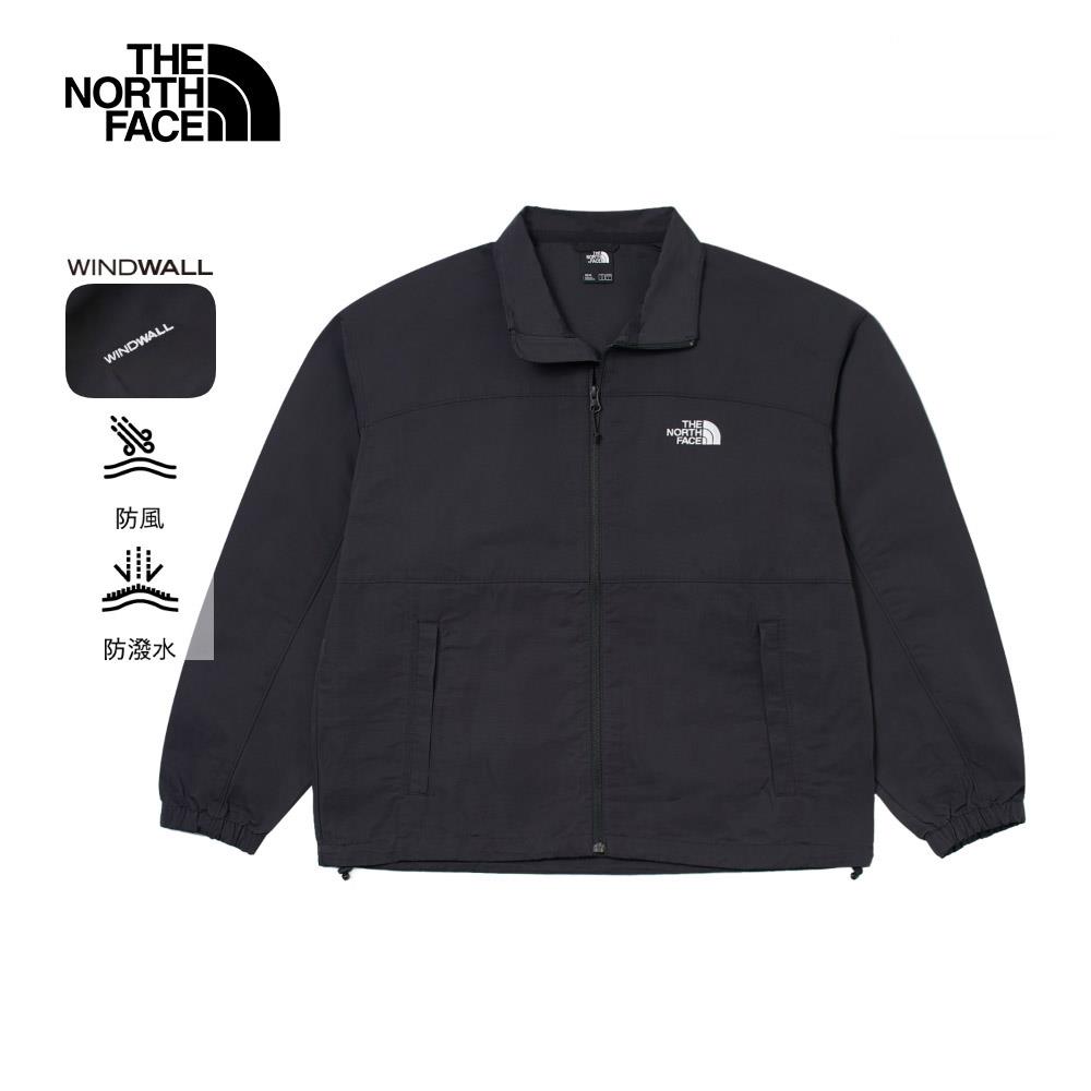 The North Face北面男款黑色DWR防潑水防風外套｜83USJK3