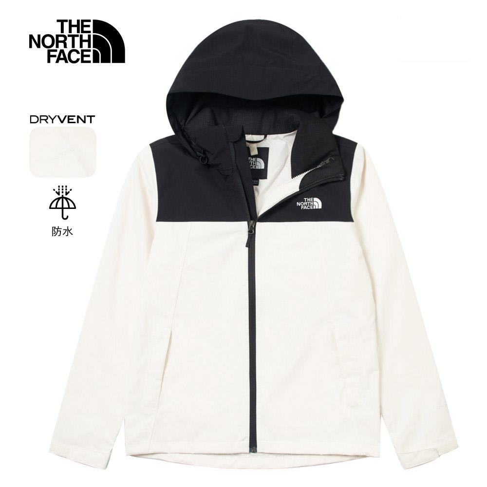 The North Face北面女款米白色DryVent防水透氣衝鋒衣｜8CK6ROU