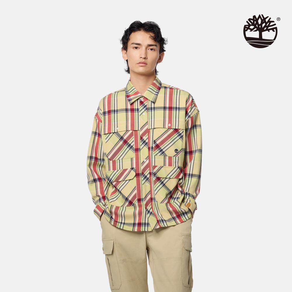 【限店販售】Timberland 東京設計系列黃綠色格紋襯衫|A6J5KA2Q