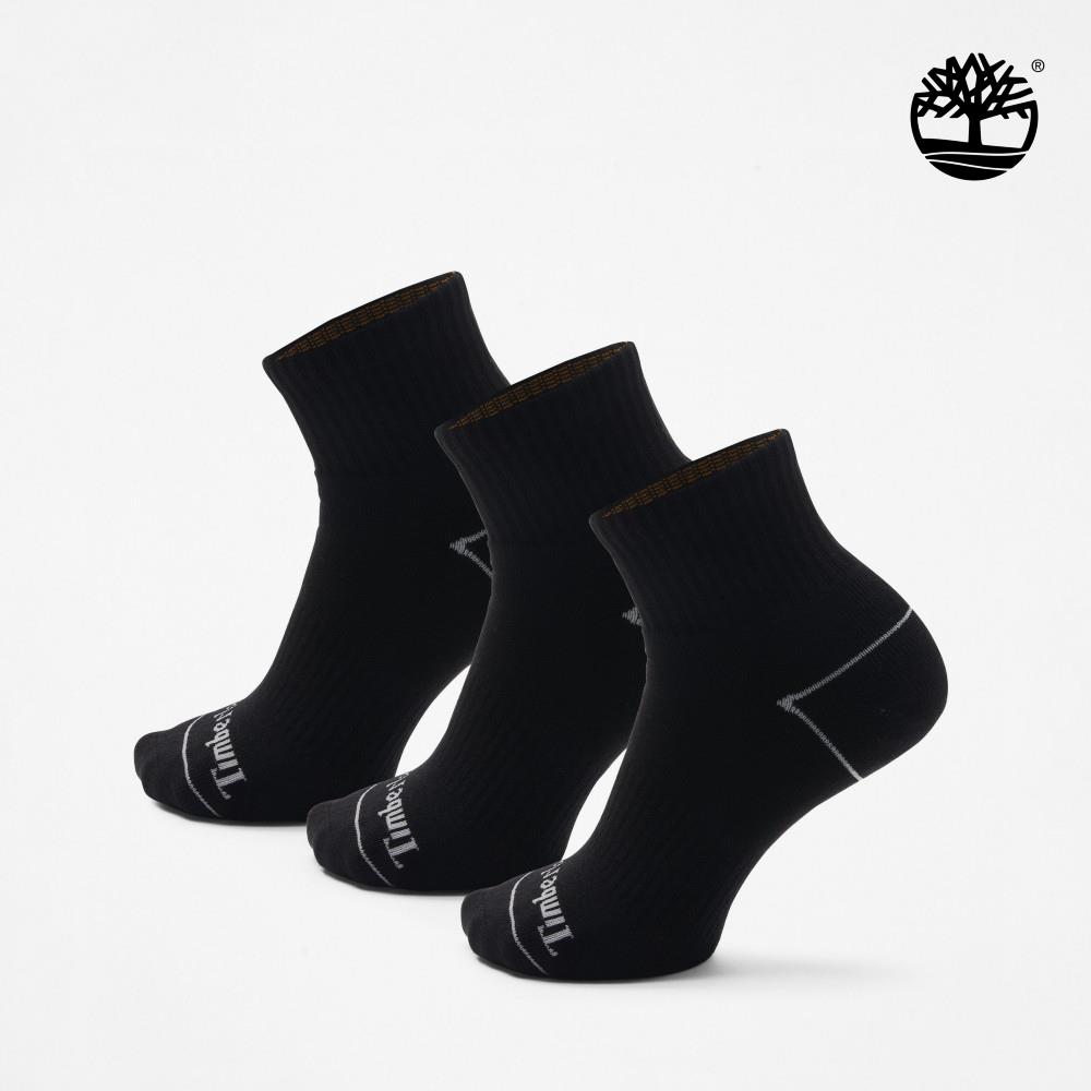 Timberland 中性黑色短筒襪三入組|A6BAQ001