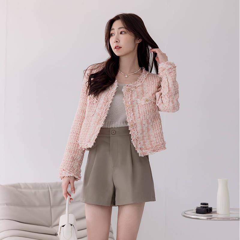 【早春新品】HS 質感滾邊小香外套 氣質粉