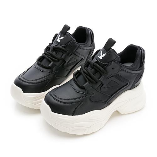 ⚡夏季應援 BIG SALE｜PLAYBOY 玩酷潮流 8ody 內增高老爹鞋 -黑(PY1102)