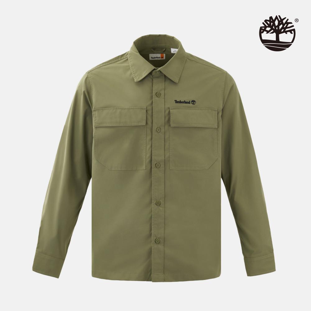 Timberland 中性卡其綠襯衫外套|A418F590