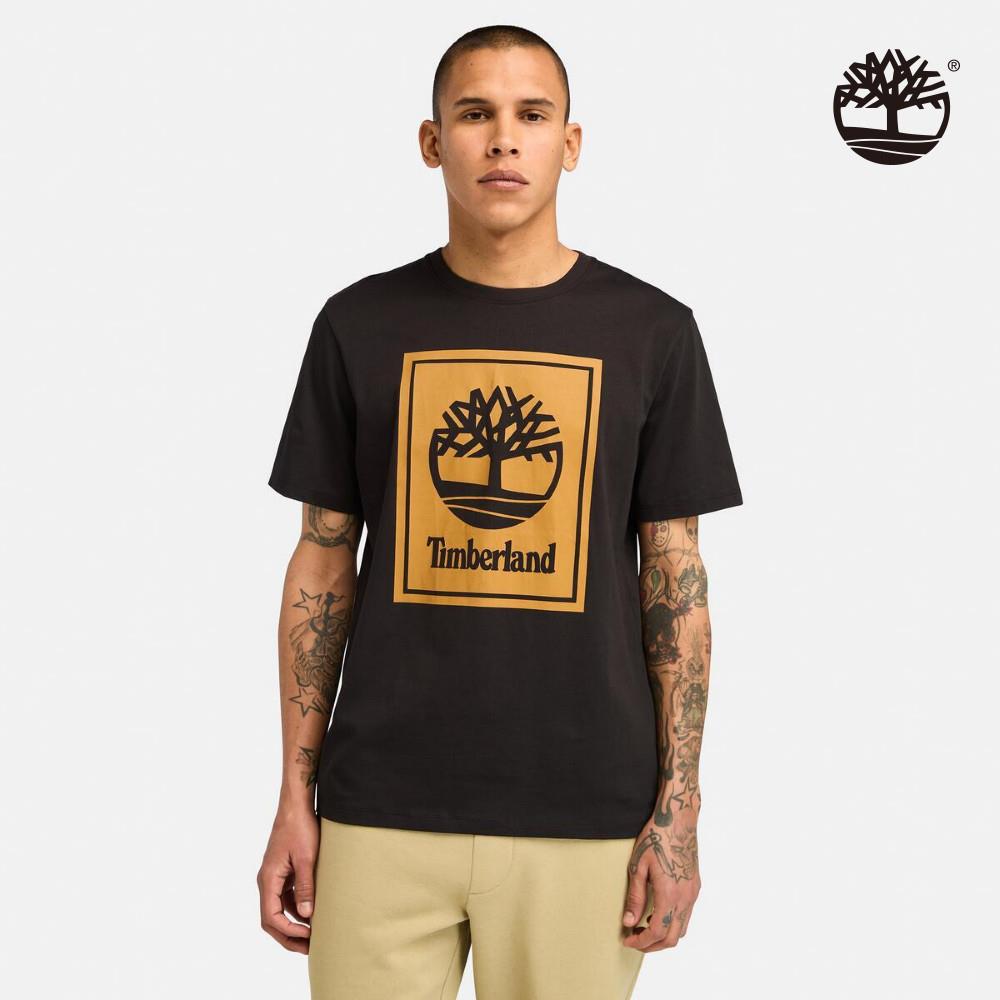 【網路限定】Timberland 男款黑色大LOGO短袖T恤|A69BKP56