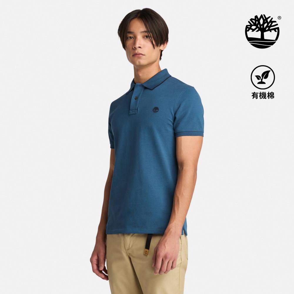 Timberland 男款靛藍色休閒短袖Polo衫|A69XY288