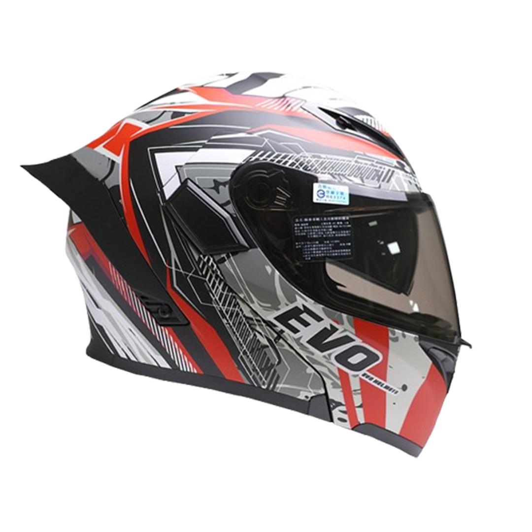 【大鴨尾可樂帽】EVO CA965 海克 黑紅 可樂帽 可掀式安全帽