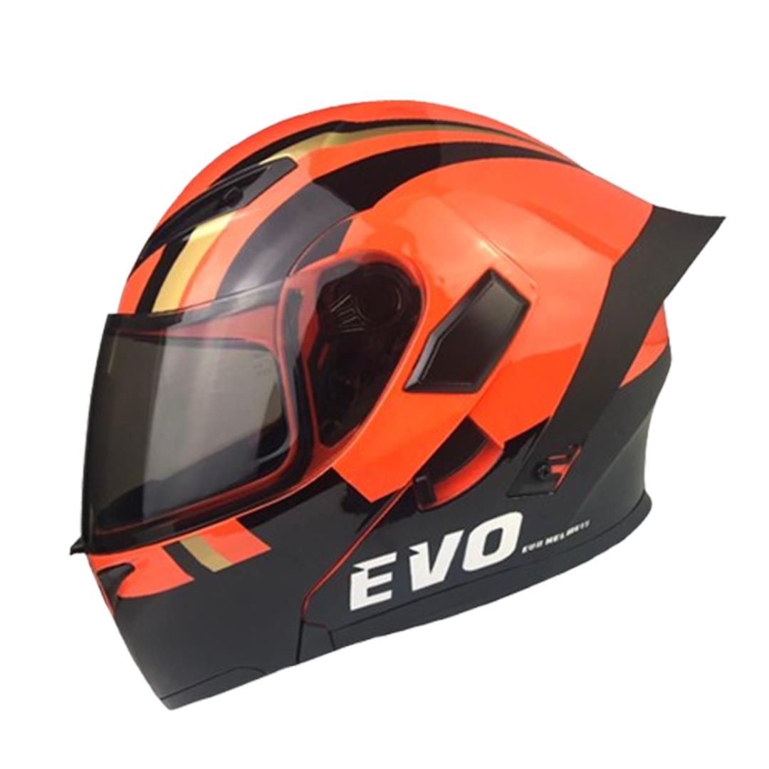 【大鴨尾可樂帽】EVO CA965 極速 黑橘 可樂帽 可掀式安全帽