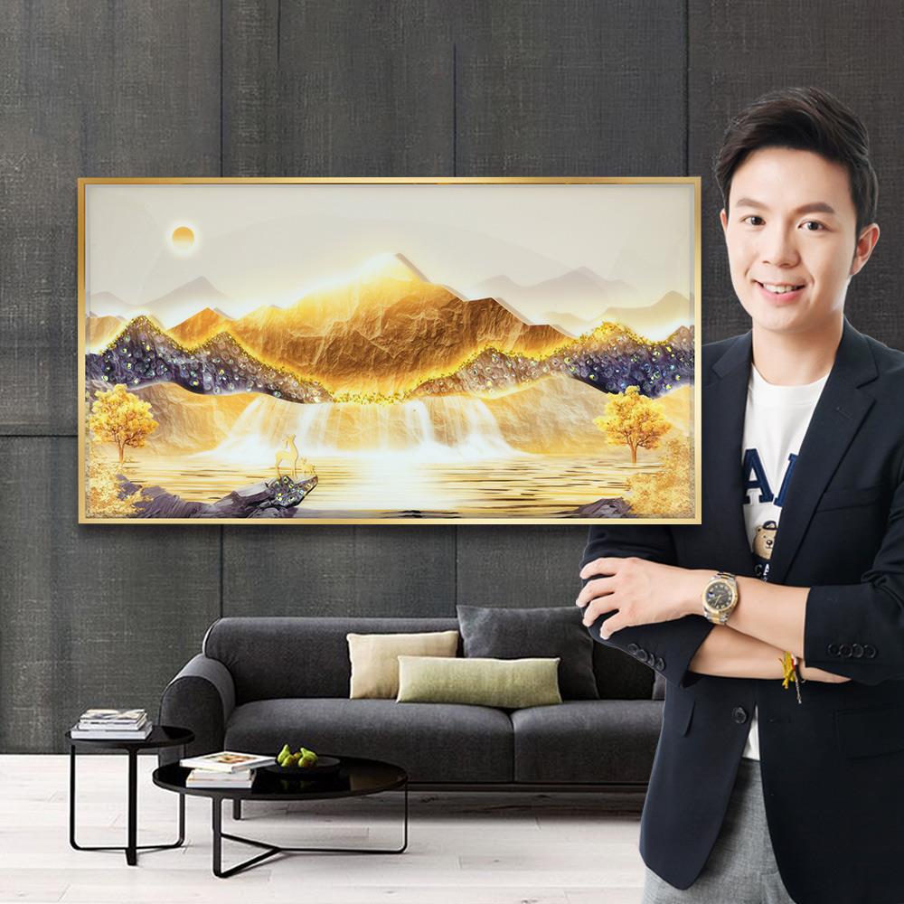 黃金山脈聚財晶鑽畫－【招財、事業、旺家運】