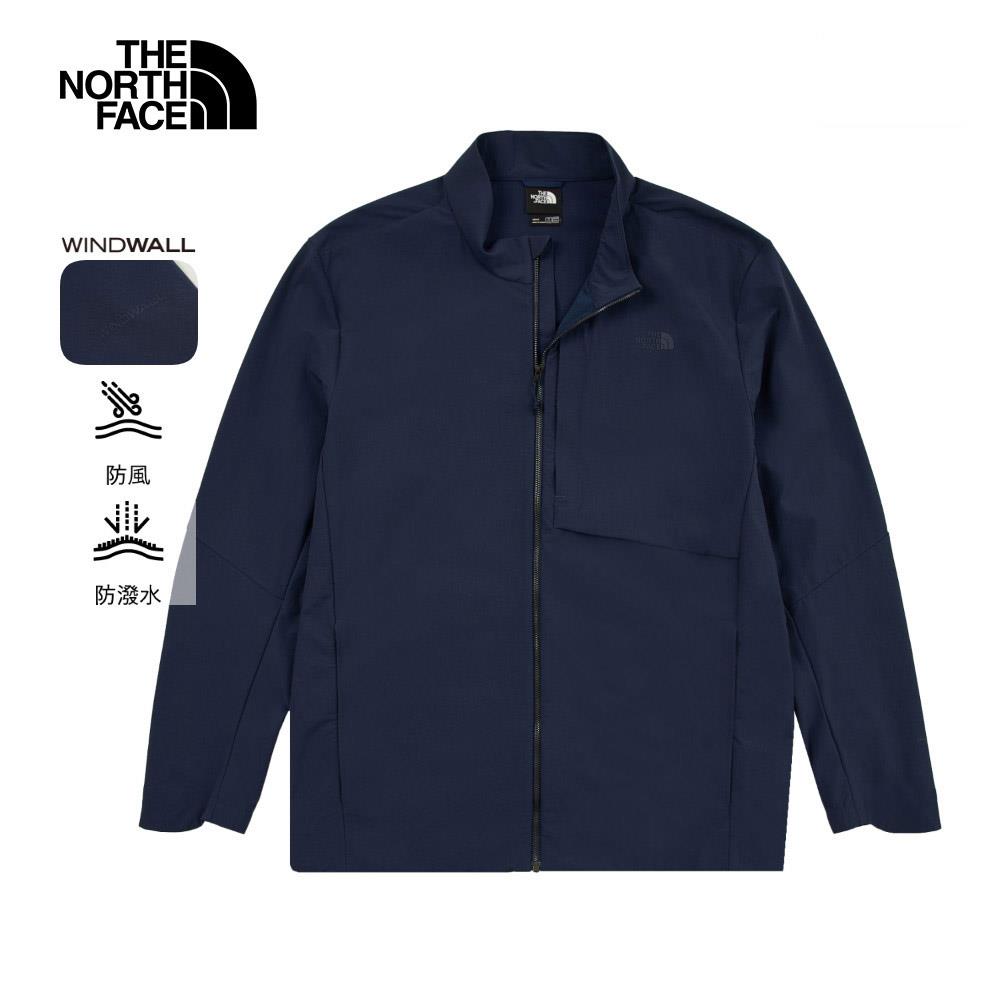 The North Face北面男款藍色DWR防潑水輕量風衣｜8BYQ8K2