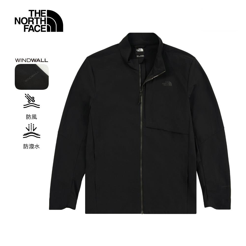 The North Face北面男款黑色DWR防潑水輕量風衣｜8BYQJK3