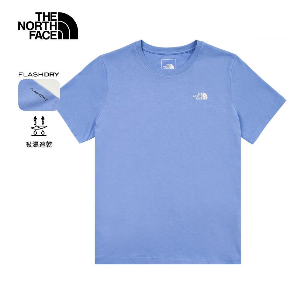 The North Face北面女款藍色吸濕排汗短袖T恤｜8CK80YI