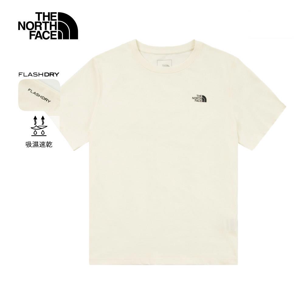The North Face北面女款米白色吸濕排汗短袖T恤｜8CK8QLI