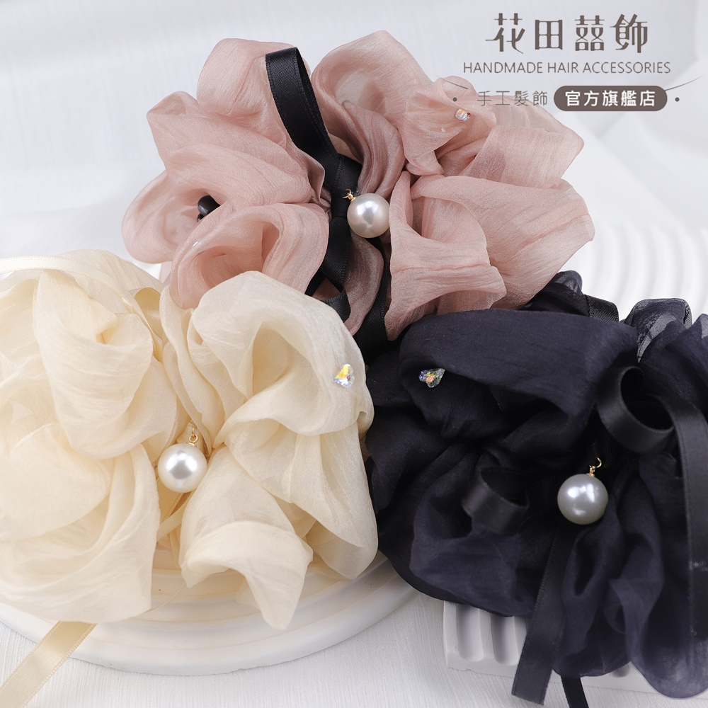 【花田囍飾】BC24118韓式澎澎雲朵手工香蕉夾(3色)