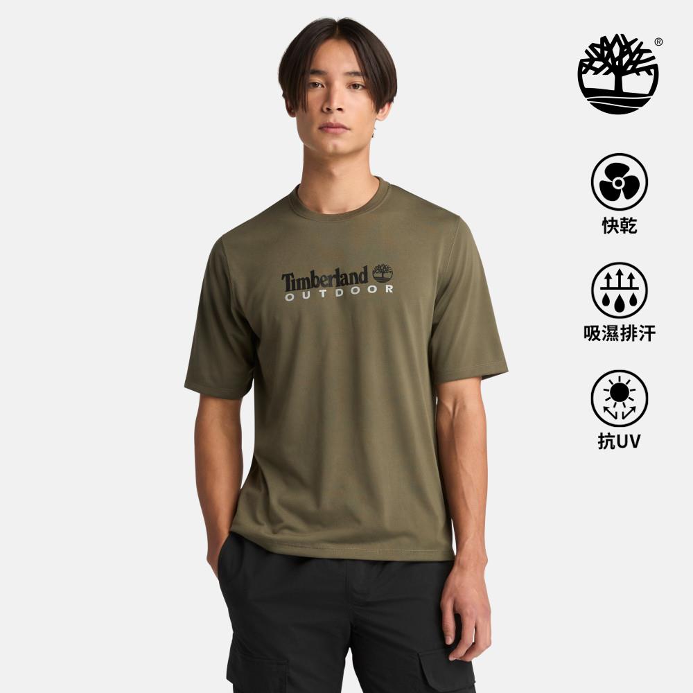 Timberland 男款軍綠色防曬短袖T恤|A41Z5A58