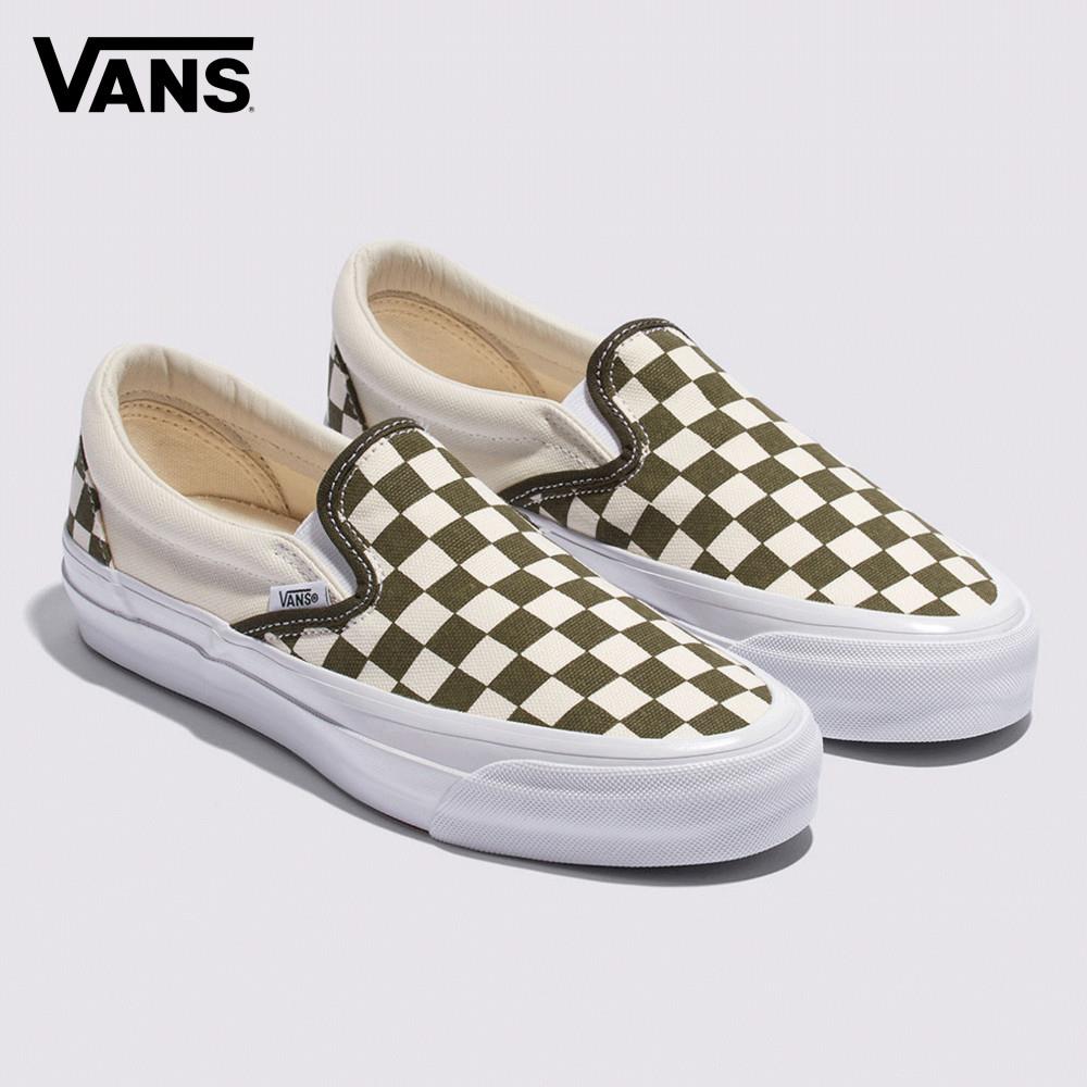 Vans Premium LX Classic Slip-On 98 男女款墨綠色棋盤格滑板鞋