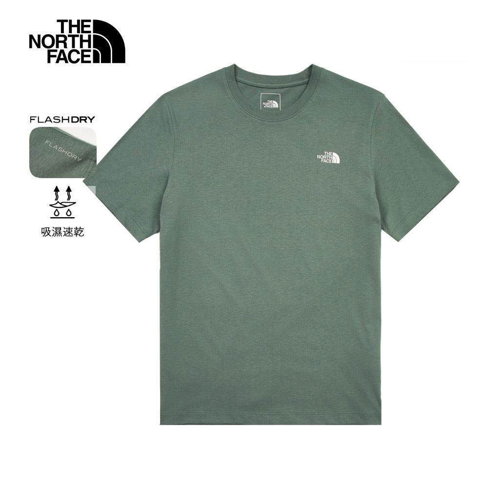 The North Face北面男款綠色吸濕排汗短袖T恤｜89QVHCH
