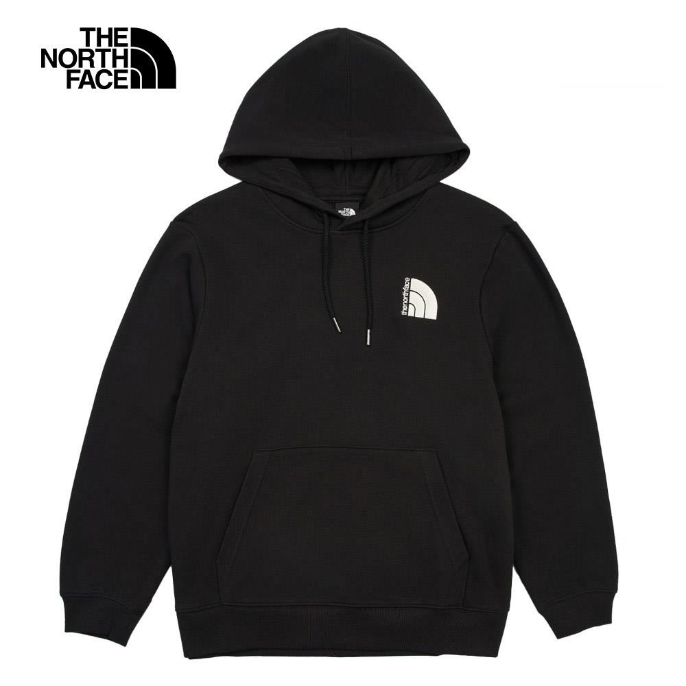 The North Face北面女款黑色刺繡LOGO印花長袖帽T｜8DC4JK3