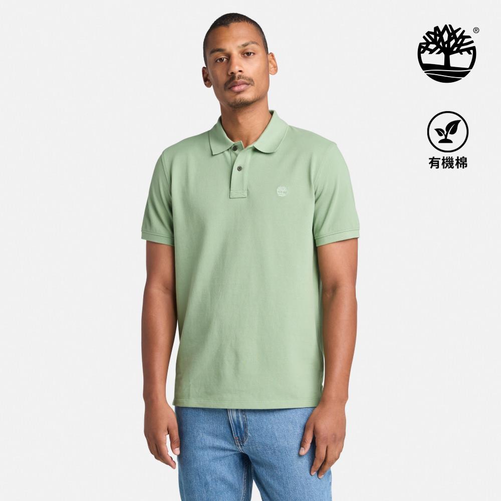 Timberland 男款淺綠色休閒短袖POLO衫|A6943EC6