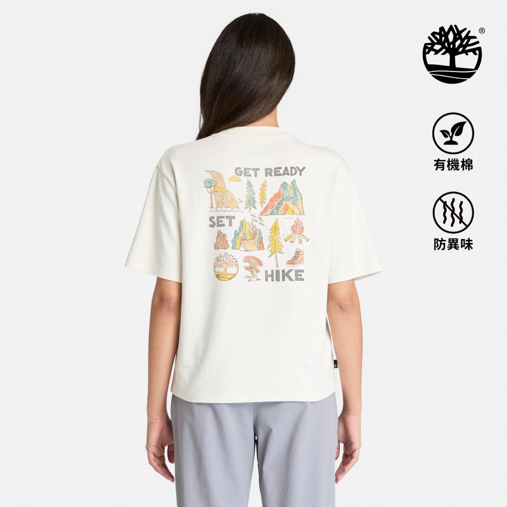 Timberland 女款白色背後圖案短袖T恤|A67ZFCM9