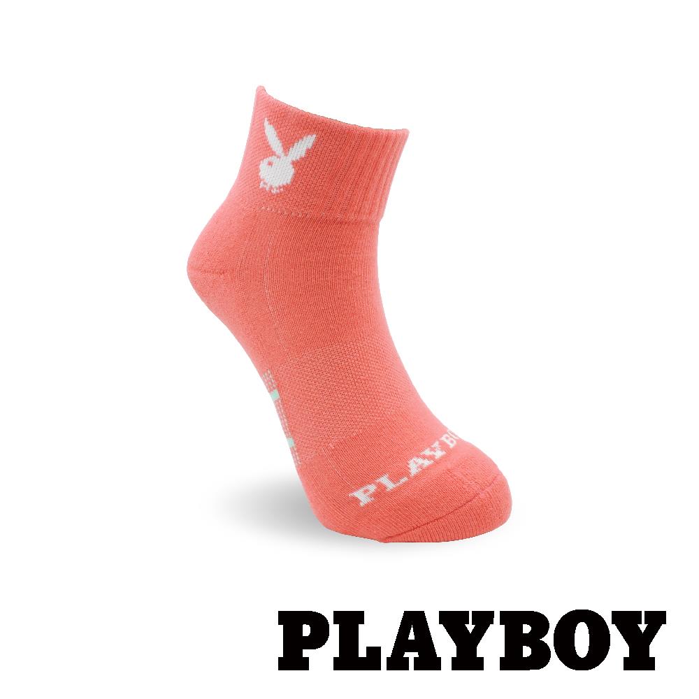 【襪款任選4雙$395 、9雙$750】 PLAYBOY 1/4輕量網狀導流女運動襪-淺粉(BF5320)