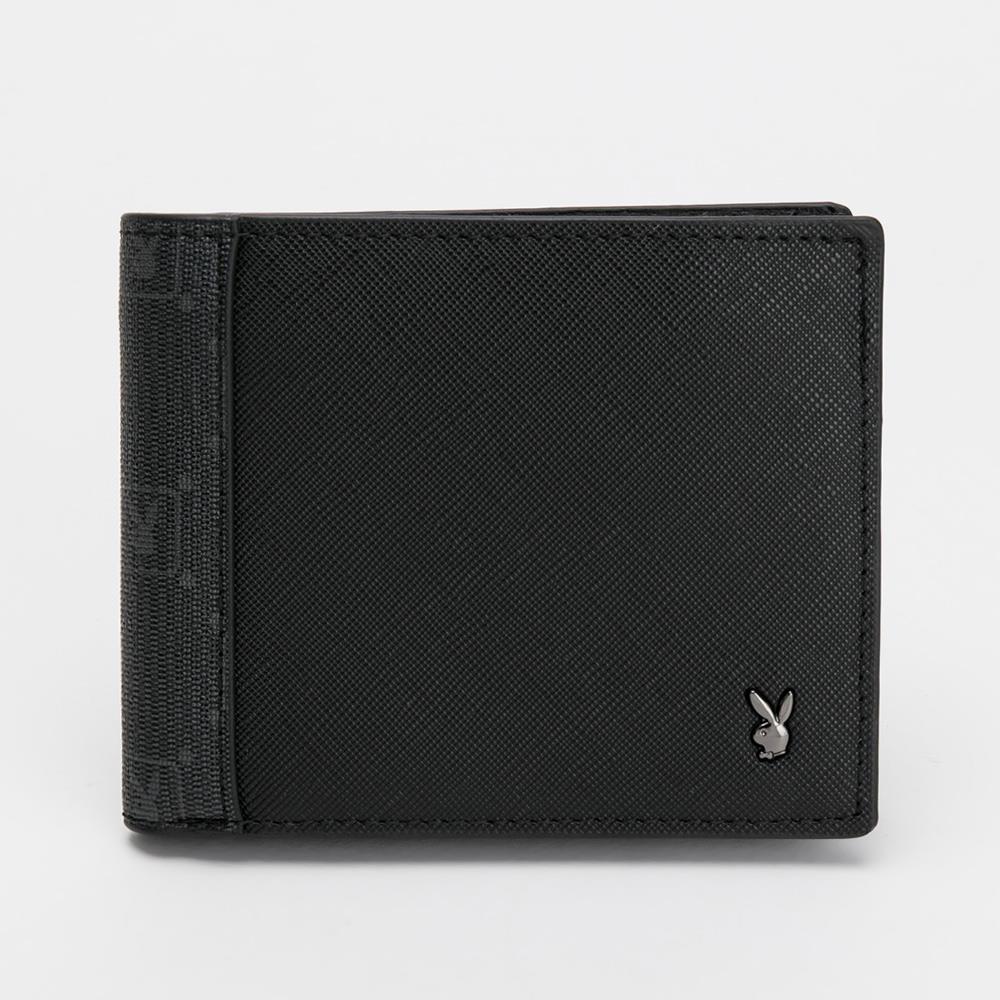 ⚡CITY BOY 買就送皮革眼鏡收納袋｜PLAYBOY 中翻短夾 Conquer系列 - 黑色(132-5212-09-2)