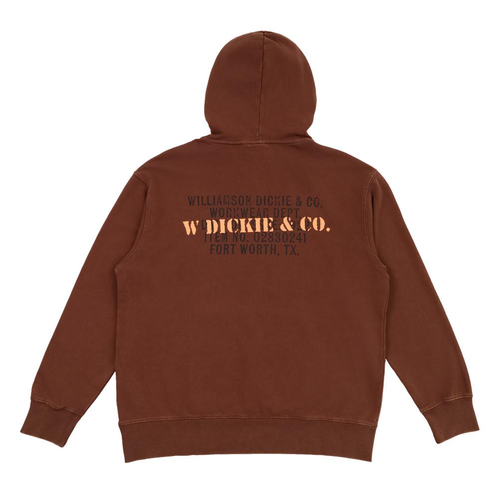 Dickies男款卡布奇諾棕水洗背部文字印花設計休閒連帽大學T|DK0A868JK47