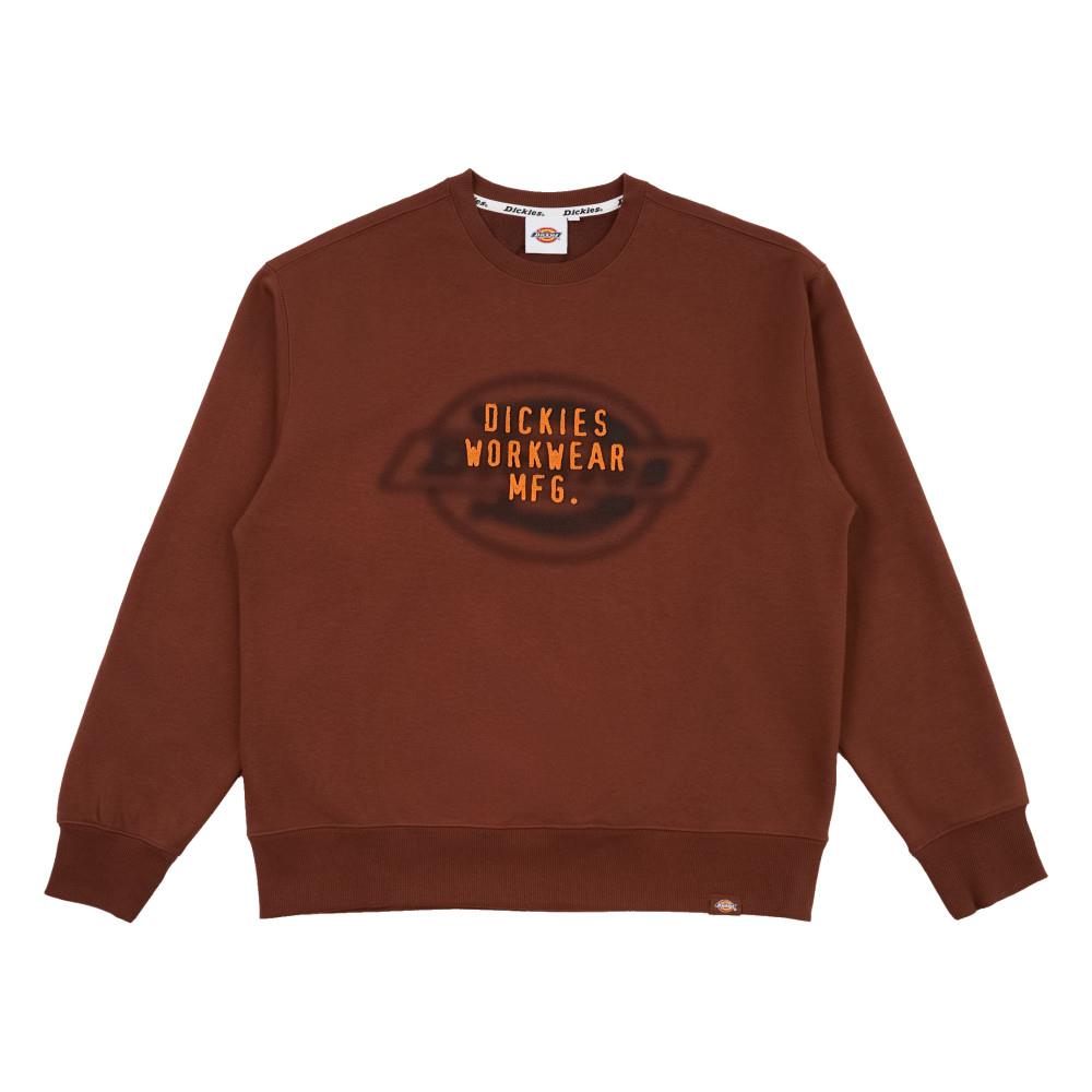 Dickies男款卡布奇諾棕內抓絨胸前立體Logo文字保暖休閒大學T|DK0A868MK47