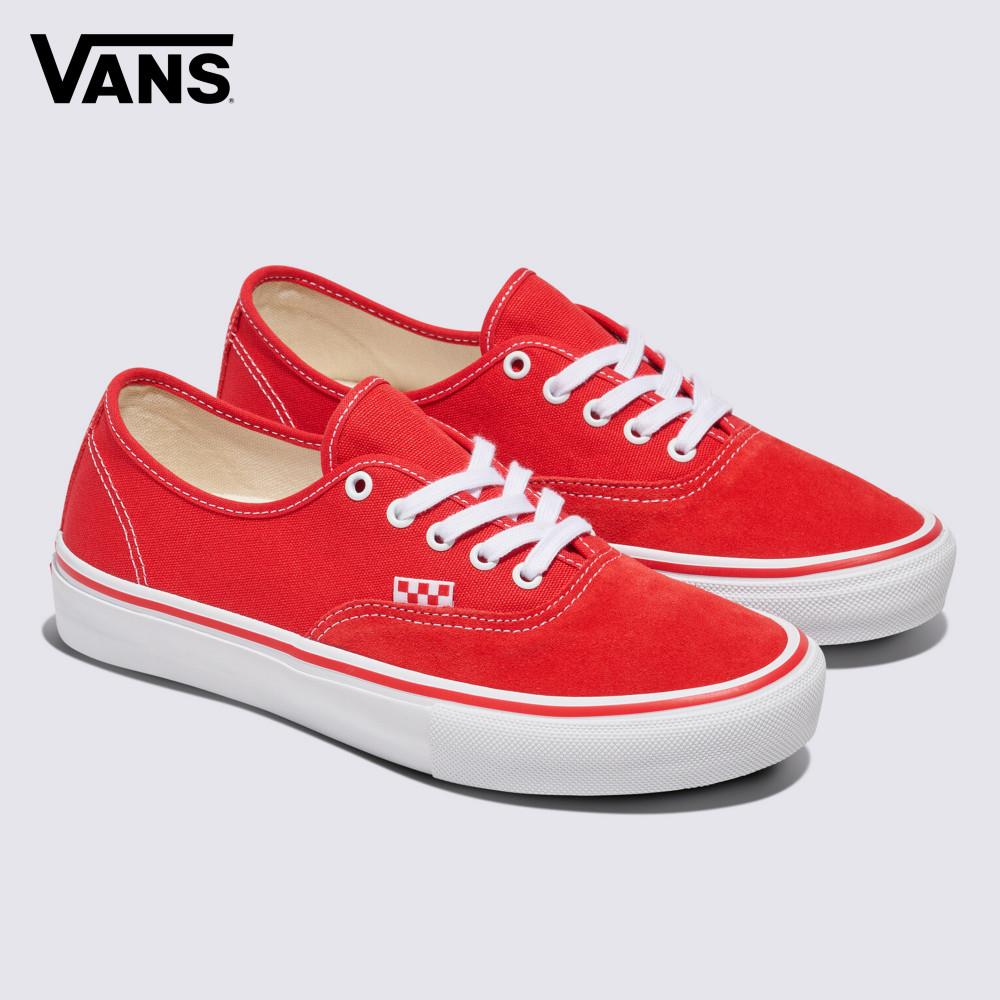 Vans Skate Authentic 男女款紅色專業滑板鞋