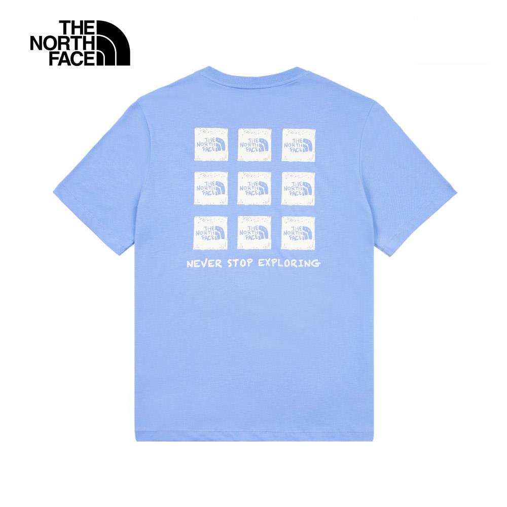❤️情侶款推薦❤️The North Face北面男女款藍色純棉大尺寸印花短袖T恤｜8EY80YI