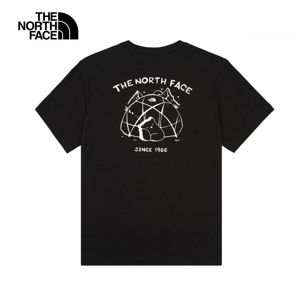 ❤️情侶款推薦❤️The North Face北面男女款黑色純棉大尺寸印花短袖T恤|8EYNJK3