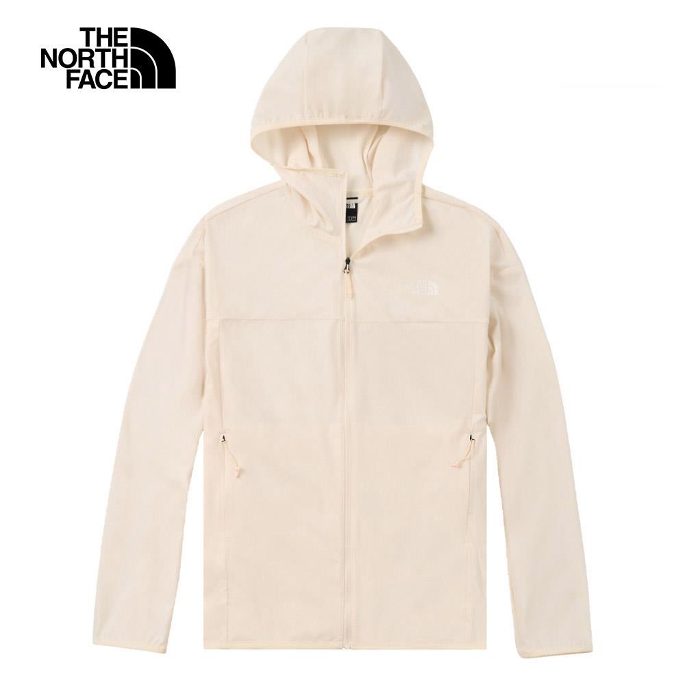The North Face北面女款米白色舒適透氣連帽外套｜8EYHQLI