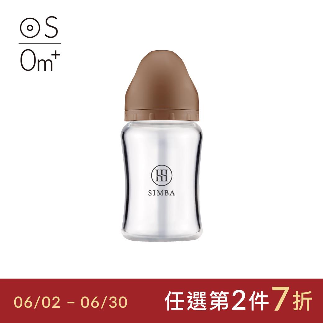 【2025限定新品】小獅王辛巴 蘊蜜質金玻璃寬口防脹氣奶瓶180ml(摩卡慕斯)-新生專用