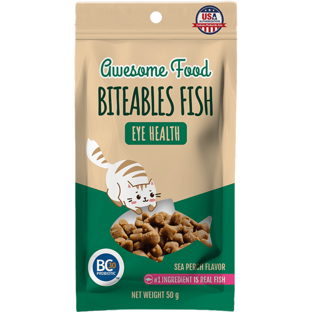 Biteables Fish 益口鮮鱸魚風味 貓用益生菌眼睛保健魚丁 50g/包
