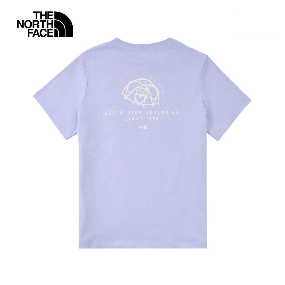 The North Face北面女款紫色趣味印花設計短袖T恤｜8EYP0VI