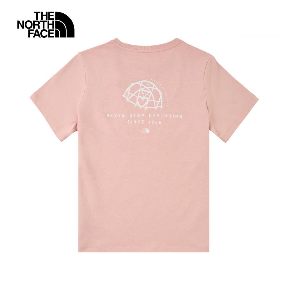 The North Face北面女款粉色趣味印花設計短袖T恤｜8EYPLK6