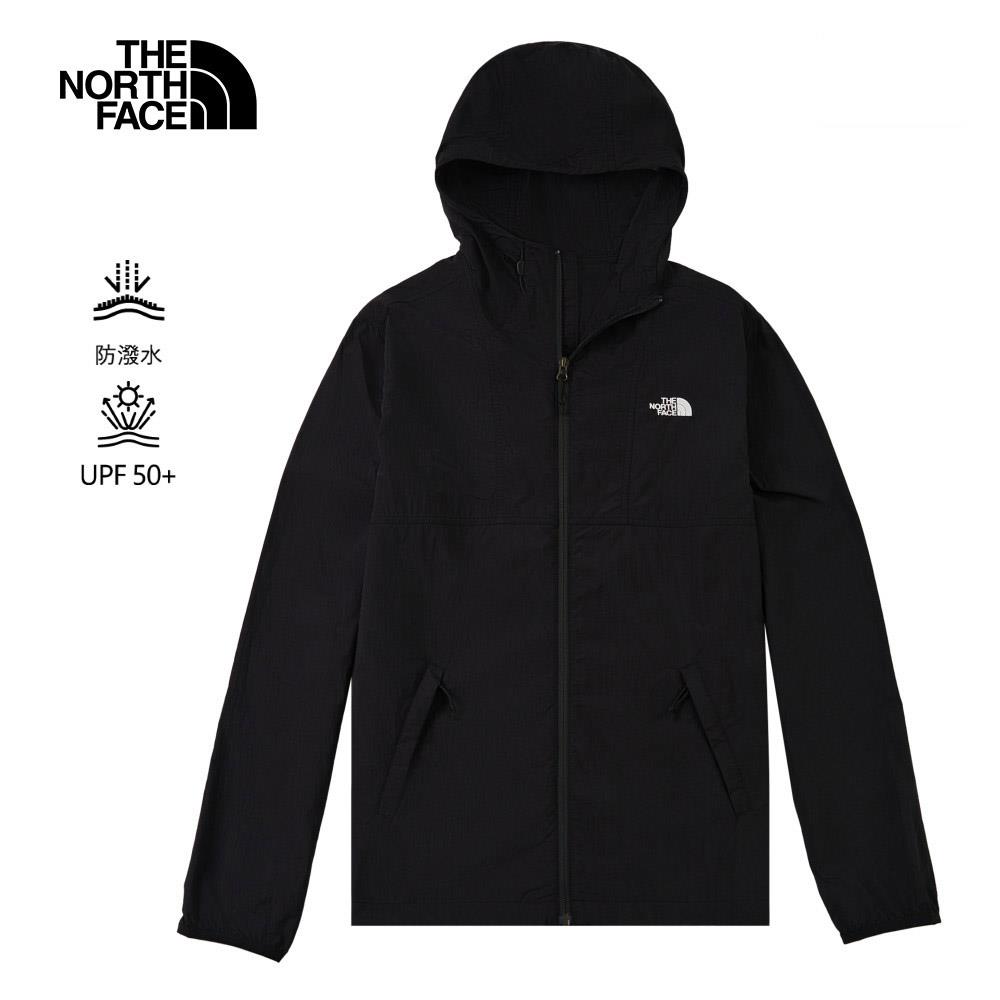 The North Face北面男款黑色DWR防潑水連帽外套｜8EZYJK3