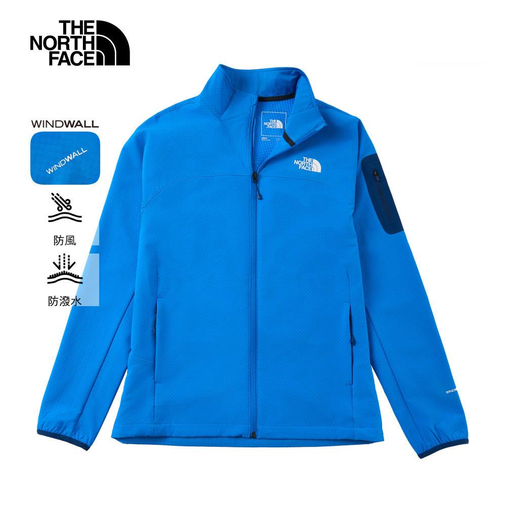 The North Face北面男款藍色DWR防潑水輕量風衣｜8DG2T4S