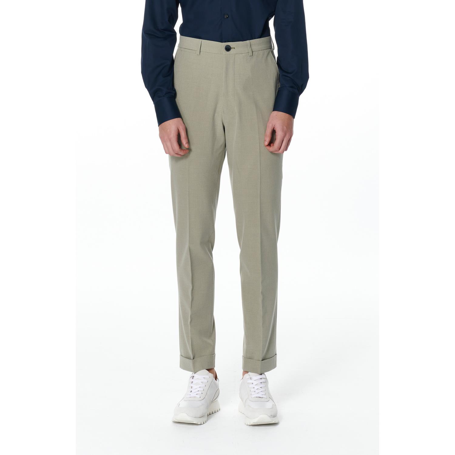 SST&C Lake Green Textured Trousers | 00022502003