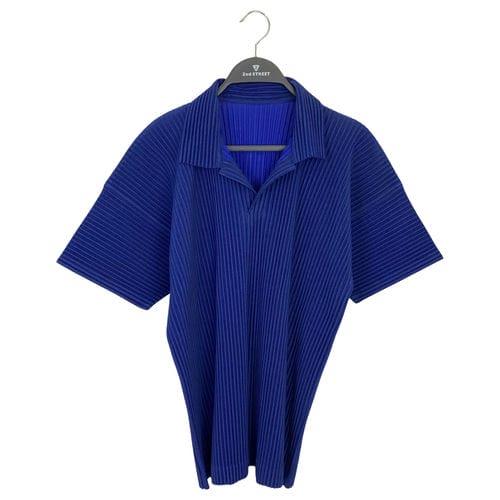 ISSEY MIYAKE MEN Gradient Print Pleated Shirt Blue,White 4