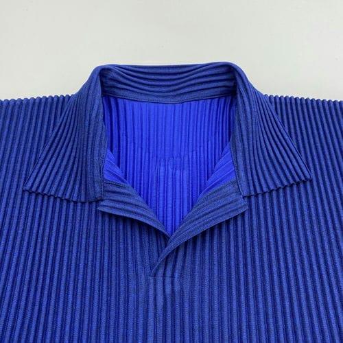 ISSEY MIYAKE MEN Gradient Print Pleated Shirt Blue,White 4