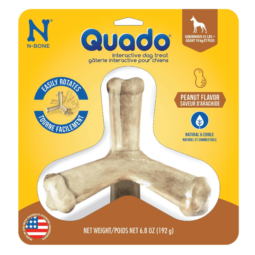 Quado® Q樂多 犬用互動趣味潔牙骨 巨型 花生風味 6.8oz (192g)/盒