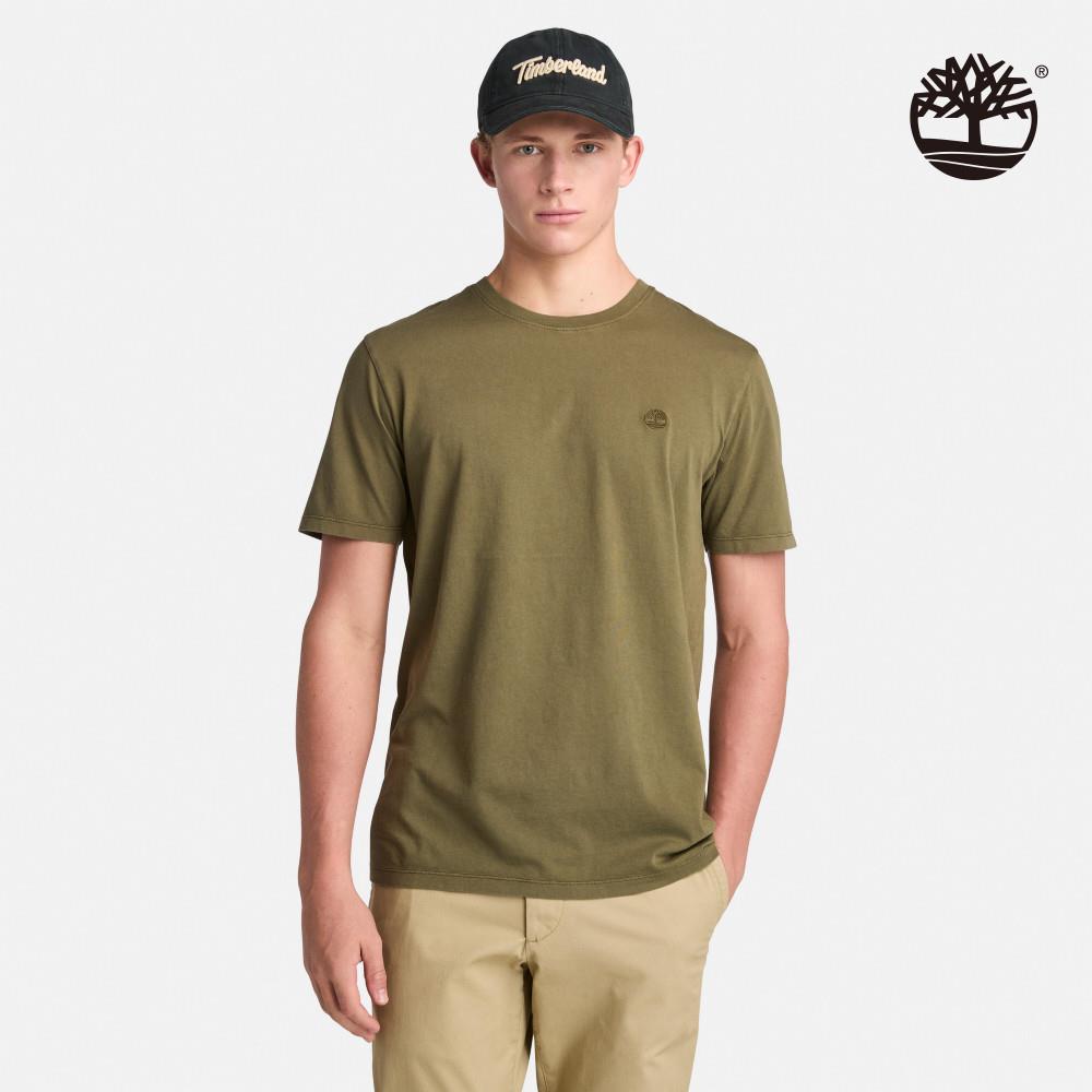 Timberland 男款軍綠色休閒短袖T恤|A2PW3A58
