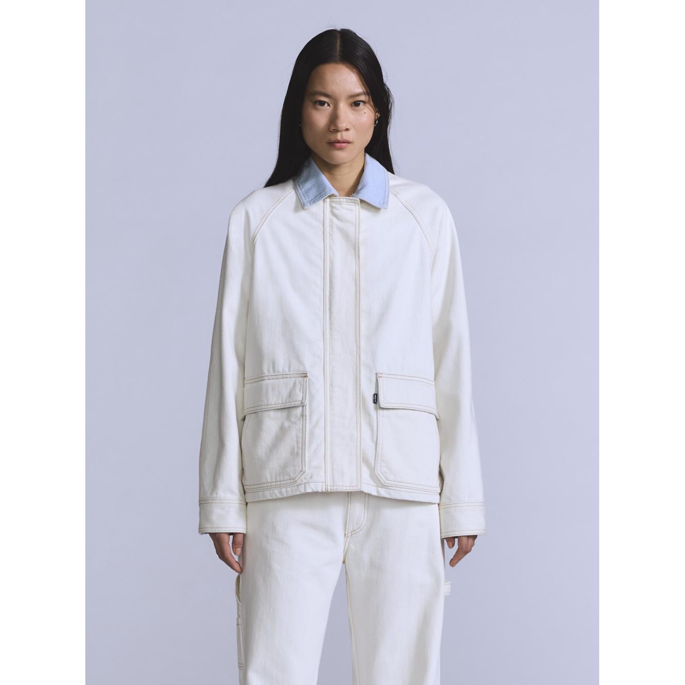 BLUETAB™ 女款 翻領丹寧牛仔雙口袋牛仔夾克 / 外套 人氣新品