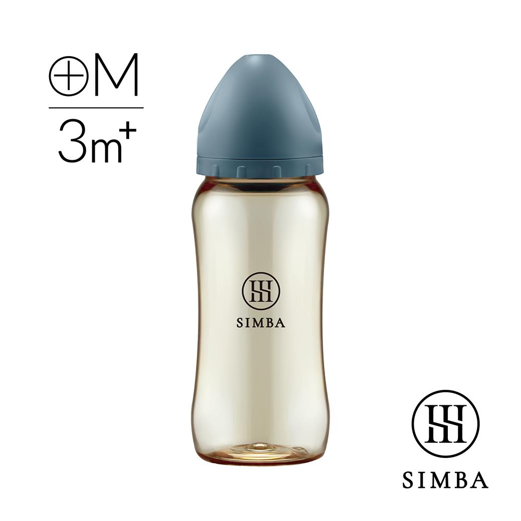小獅王辛巴 蘊蜜鉑金PPSU寬口防脹氣奶瓶360ml(波藍)-全齡適用