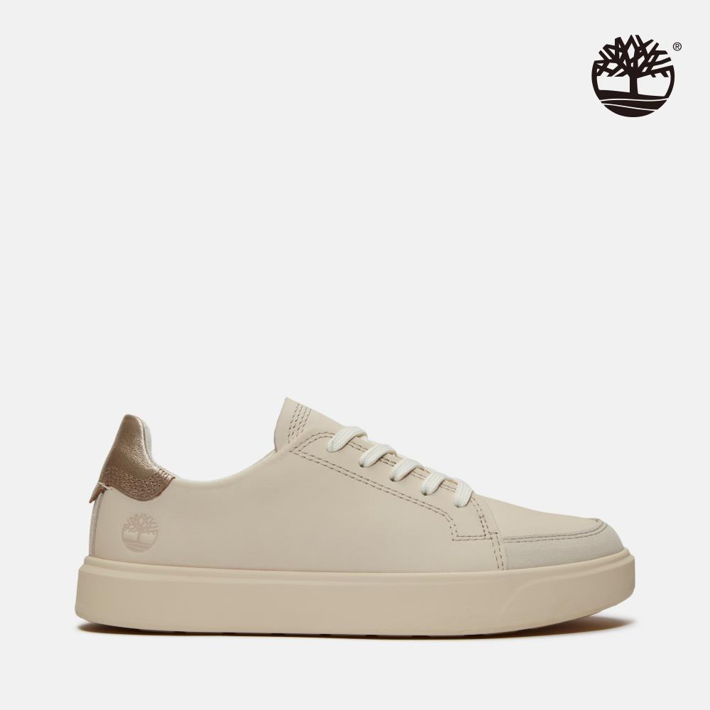Timberland 女款米白色低筒皮革休閒鞋|A41JXEM3