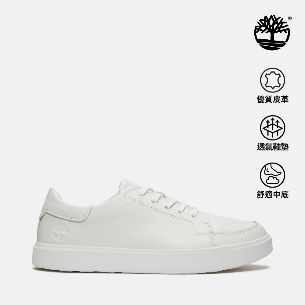 Timberland 男款白色低筒皮革休閒鞋|A6BVJEM2