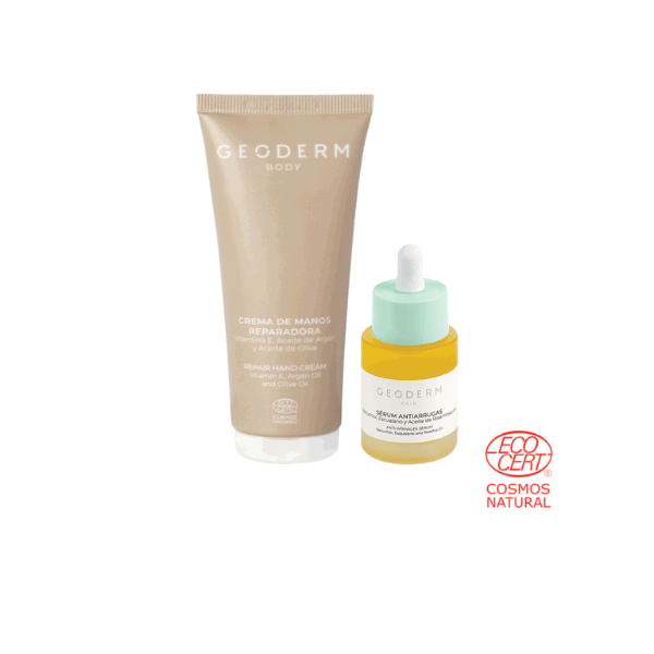 【晶透水潤｜經典精華組】西班牙原裝菁粹角鯊烷頂級精華液 西班牙原裝純粹沁潤修護護手霜