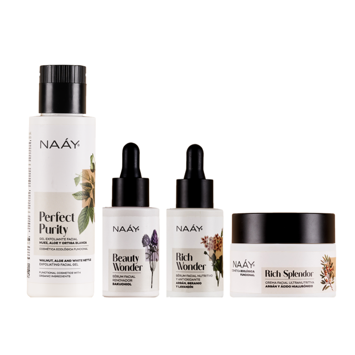 【自然養肌 | 透亮養護4入組】西班牙山茶花煥顏精華 賦活精華 去角質煥顏凝膠 奢潤逆齡乳霜