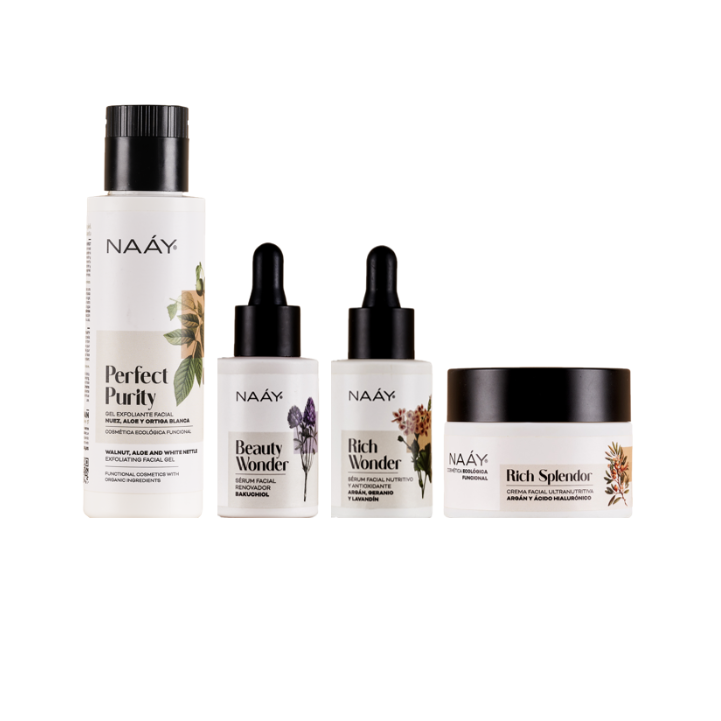 【自然養肌 | 透亮養護4入組】贈 美國原裝飽水眼霜 (西班牙純粹之境山茶花煥顏精華+賦活精華+去角質煥顏凝膠+奢潤逆齡乳霜)